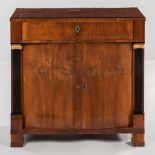 Northern European Biedermeier Birch-veneered Cabinet, 19th century, beech and pine secondary