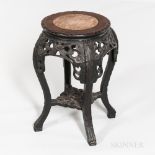 Small Marble-top Four-legged Stand, China, 19th/20th century, with round seat and cabriole legs, de