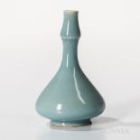 Small Clair-de-lune-glazed Bottle Vase, China, possibly 18th century, compressed globular form with