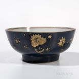 Export Powder Blue-glazed Imari Bowl, China, 18th/19th century, the powdered blue-glazed exterior d