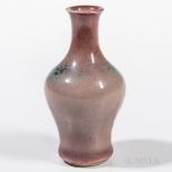 Miniature Peachbloom-glazed Vase, China, 19th/20th century, baluster shape with flaring neck and mo