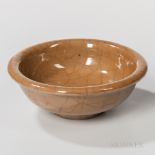 Crackled Brown-glazed Bowl, China, 18th/19th century, thickly potted, everted rim, on a raised bisq