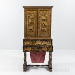 Chinese Export Gilt-decorated Lacquered Desk/Worktable, China, mid-19th century, lavishly decorated