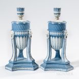 Pair of Wedgwood Solid Blue Jasper Cassolettes