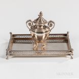 French .950 Silver Inkwell