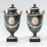 Pair of Wedgwood & Bentley Porphyry Vases and Covers