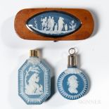 Three Wedgwood Blue Jasper Items