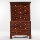 George III Mahogany and Mahogany-veneered Chest-on-Chest