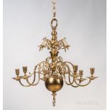 Brass Six-light Chandelier