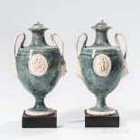 Pair of Wedgwood & Bentley Porphyry Vases and Covers