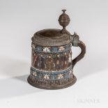 Kreussen Pewter-mounted Apostle Tankard