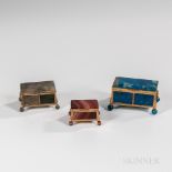 Three Agate Trinket Boxes