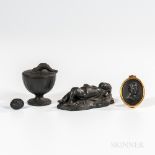 Four Wedgwood Black Basalt Items