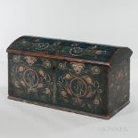 Polychrome Painted Dome-top Dower Chest