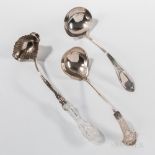 Three American Silver Punch Ladles