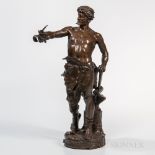 Eugene Marioton (French, 1854-1933) Bronze Figure of a Blacksmith