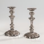 Pair of George IV Sterling Silver Candlesticks