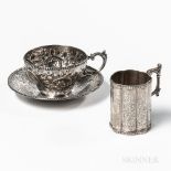 Two Pieces of Bailey & Co. Coin Silver Tableware