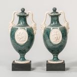 Pair of Wedgwood & Bentley Porphyry Vases and Covers