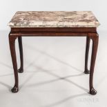 George III Mahogany and Mahogany-veneered Marble-top Side Table