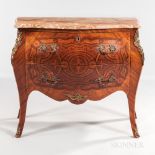 Louis XV-style Ormolu-mounted Satinwood and Mahogany Parquetry Commode