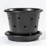 Wedgwood Black Basalt Flowerpot and Stand