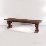 Massive Renaissance-style Walnut Library Table