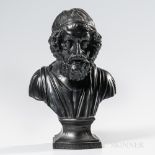 Wedgwood & Bentley Black Basalt Bust of Homer