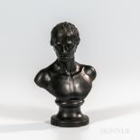 Wedgwood & Bentley Black Basalt Bust of Lawrence Sterne