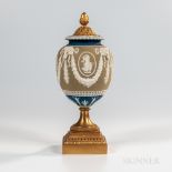 Wedgwood Bronze Mounted Tricolor Jasper Dip Vase and Cover