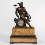 Bronze and Marble Mantel Clock