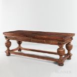 Baroque-style Walnut Draw-leaf Long Table