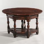 William and Mary Oak Oval Gate-leg Table