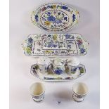 A group of Masons Regency Ironstone china comprising: four 9" dinner plates, two large fruit
