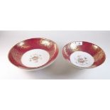 Two Minton fruit bowls - 28cm and 22cm dia