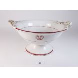 A large porcelain Kerr and Son fruit bowl 'City of Dublin Steam Packet Co'