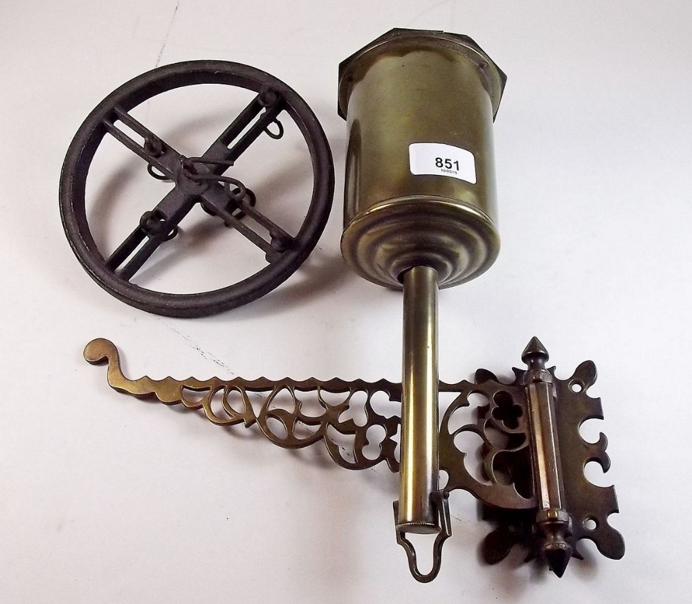 A brass bottle jack by Salter's including brass bracket and key
