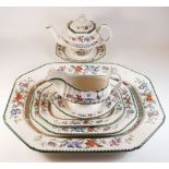 A Copeland Spode 'Chinese Rose' dinner service comprising: six dinner plates, six tea plates, two