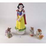 Three Beswick Beatrix Potter figures comprising Hunca Munca, Tailor of Gloucester and Old Mr Brown