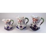 Three Allertons Gaudy Welsh jugs