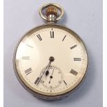 A silver cased pocket watch