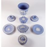 A group of eight items of Wedgwood Jasperware