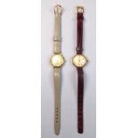 A Felea 9 carat gold ladies wrist watch and an Uno 9 carat gold ladies wrist watch