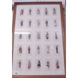 A framed set of Players cigarette cards of actors and actresses