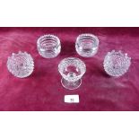 Five early 19th century glass dishes