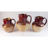 Three Doulton Lambethware jugs