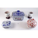 Various items of Oriental porcelain and pottery