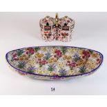 A Grimwades chintz dish and Imari style double preserve pot