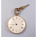 An 18 carat gold fob watch by Henri Plait Brussells - unmarked