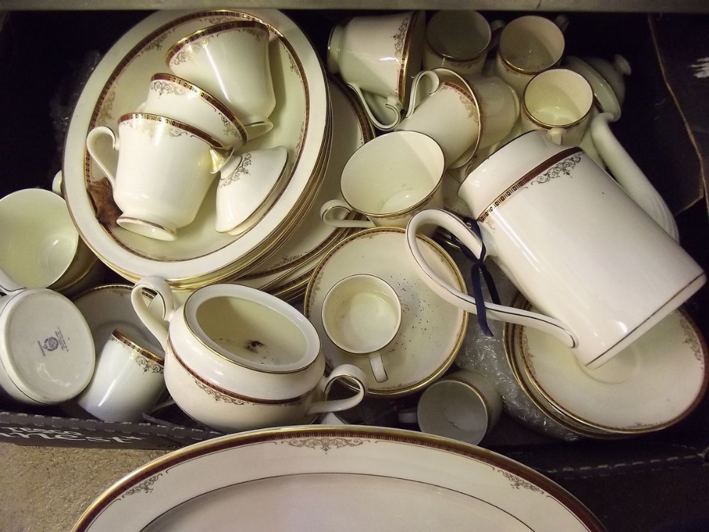 A Minton 'Gloucester' dinner service comprising: eight dinner plates, four vegetable dishes, six
